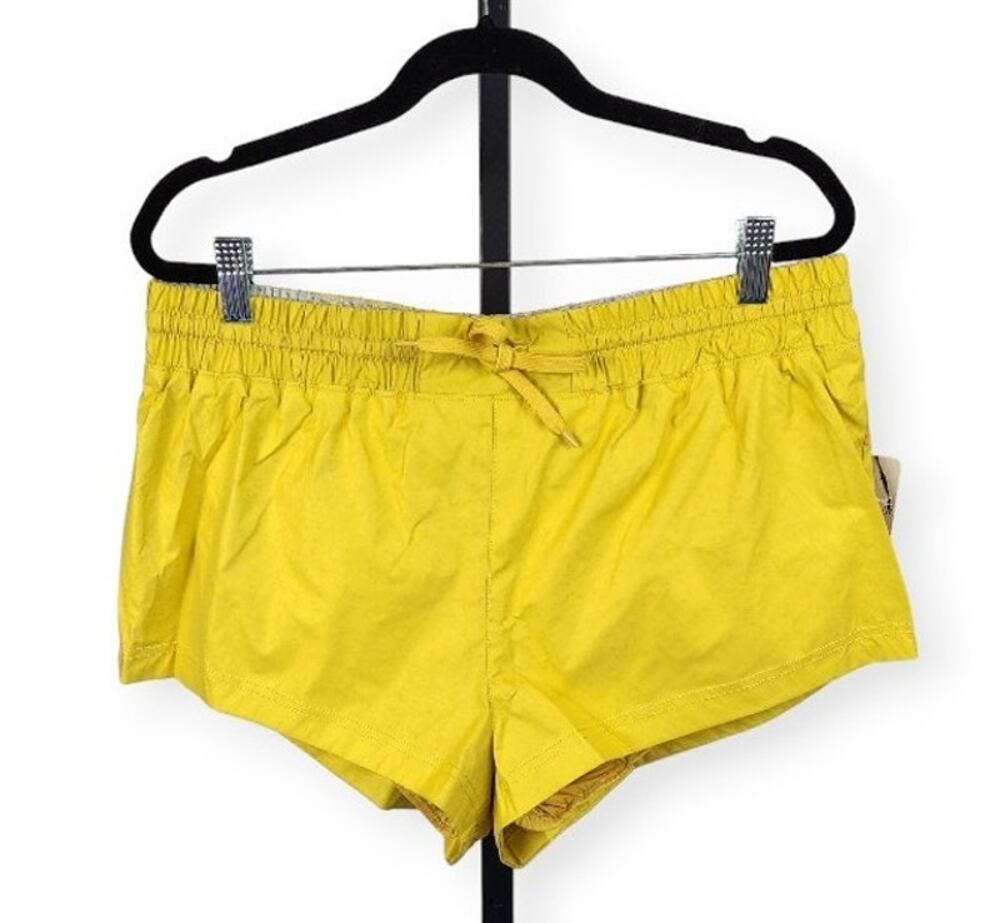Free People Movement Moonlight Running Shorts Yellow Reflective Size Large New